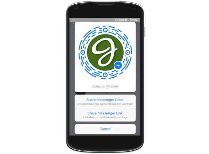 Jaspers Market - messenger code and link